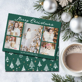 Smaragdgrüne Frohe Weihnachten Foto Collage