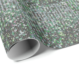 Smaragdgrüne glitzernde Glitzer-Sequenzen Geschenkpapier
