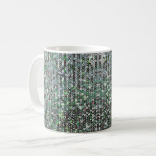 Smaragdgrüne glitzernde Glitzer-Sequenzen Kaffeetasse
