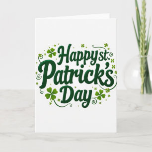 Smaragdgrüne Glückwunschkarte zum St. Patrick's Da Karte