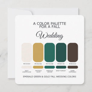 Smaragdgrüne Gold Herbst Hochzeit Palette 2026 Kar Einladung