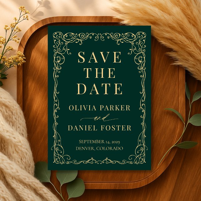 Smaragdgrüne Goldene Hochzeit Save the Date (Von Creator hochgeladen)