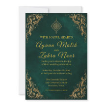 Smaragdgrüne goldene muslimische Hochzeit