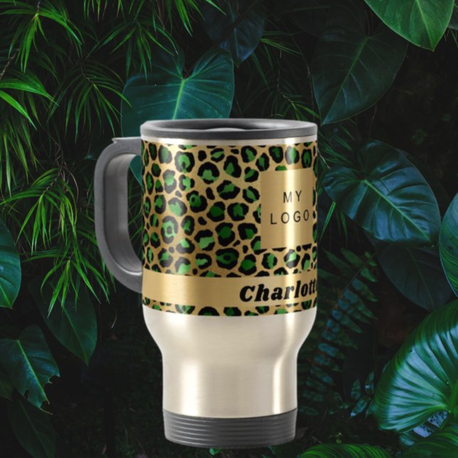 Smaragdgrüne Goldleopard-Geparden Kaffeetasse (Von Creator hochgeladen)