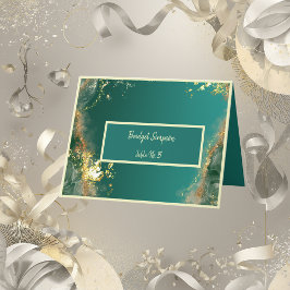 Smaragdgrüne Goldschmucktöne Gastsitzkarte Dankeskarte