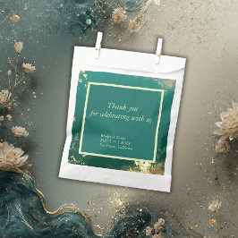 Smaragdgrüne Goldschmucktöne Hochzeit Geschenktütchen