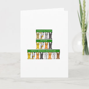 Smaragdgrüne Hochzeit 55 Jahre Süße Katzen Karte