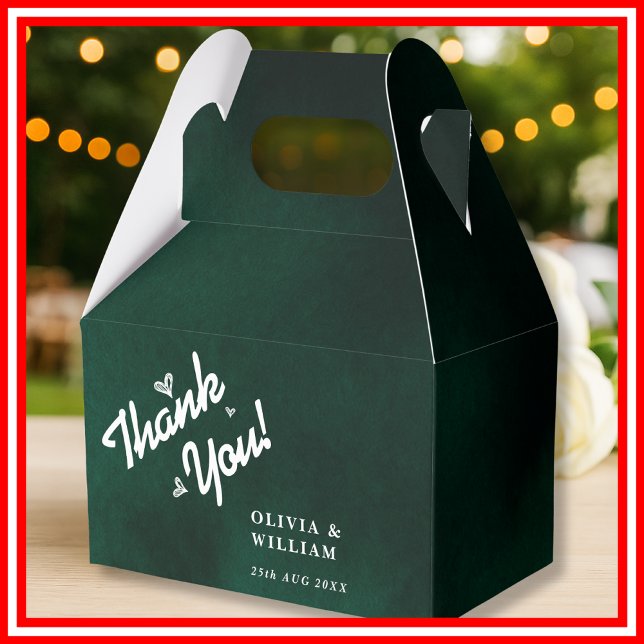 Smaragdgrüne Hochzeit Danke  Geschenkschachtel (Von Creator hochgeladen)