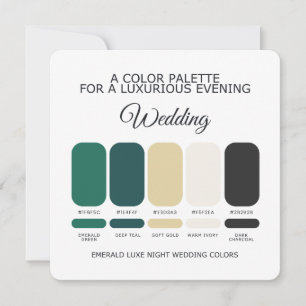 Smaragdgrüne Hochzeit Farbpalette Karte