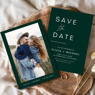 Smaragdgrüne Hochzeit-Save-the-Date-Foto Save The Date