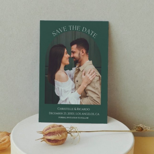 Smaragdgrüne Hochzeitmonogramm Save the Date (Von Creator hochgeladen)