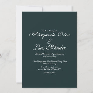 Smaragdgrüne Kalligrafie-Schrift Hochzeit Einladung