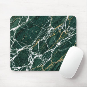 Smaragdgrüne Marmor-Elegante Goldadern-Schreibtisc Mousepad