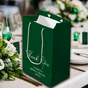 Smaragdgrüne Minimalistische Hochzeitsdusche Danke Kleine Geschenktüte