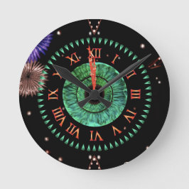 Smaragdgrüne Mitternachtsuhr Runde Wanduhr