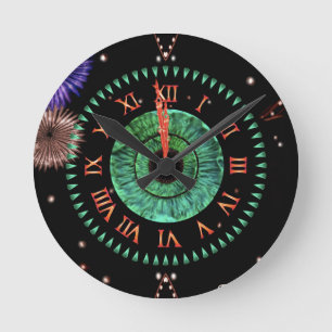 Smaragdgrüne Mitternachtsuhr Runde Wanduhr
