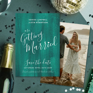 Smaragdgrüne moderne Kunst speichern Datumskarten Save The Date