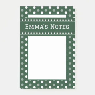 Smaragdgrüne Polka-Punkte Post-it Klebezettel