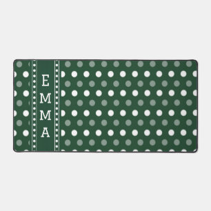 Smaragdgrüne Polka-Punkte Schreibtischunterlage
