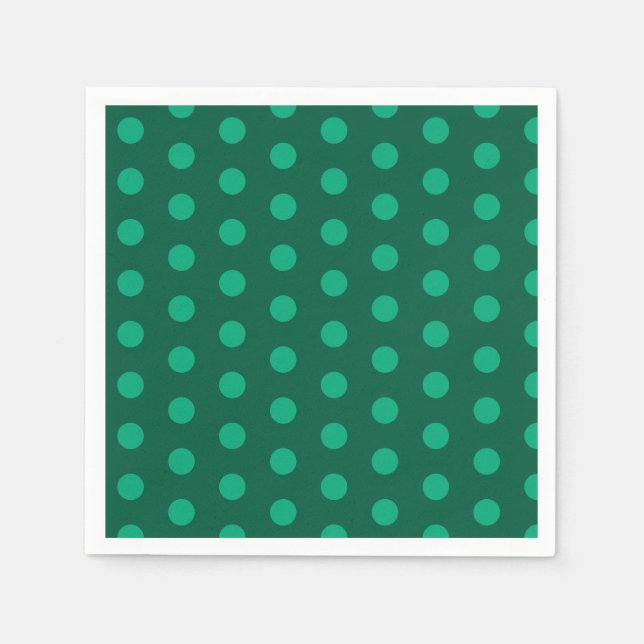 Smaragdgrüne Polka-Punkte Serviette (Vorderseite)
