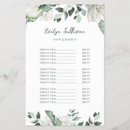 smaragdgrüne Preisliste Flyer