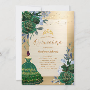 Smaragdgrüne Prinzessin Quinceañera-Einladung Einladung