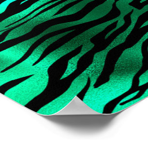 Smaragdgrüne schwarze Tigerstreifen Wildtiere Poster
