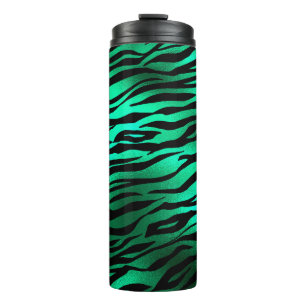 Smaragdgrüne schwarze Tigerstreifen Wildtiere Thermosbecher
