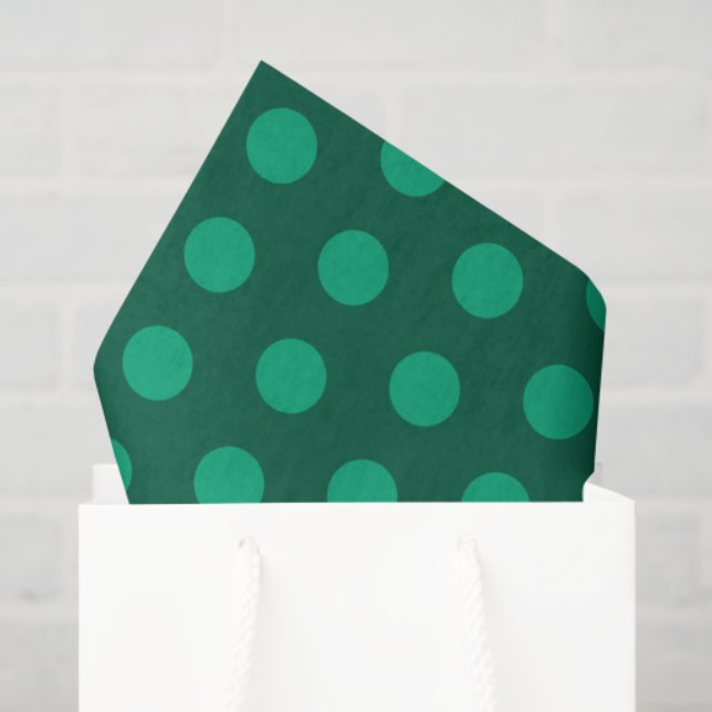 Smaragdgrüne Tupfen Seidenpapier (Geschenktüte)