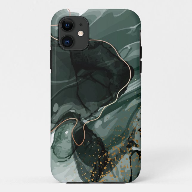 Smaragdgrüne und goldene Marmorplatte, Marmorhinte Case-Mate iPhone Hülle (Rückseite)