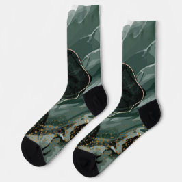 Smaragdgrüne und goldene Marmorplatte, Marmorhinte Socken