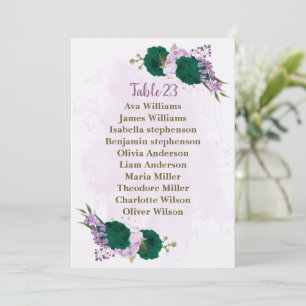 smaragdgrüne violette Blumenkarte Einladung