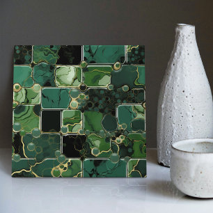 Smaragdgrüne Wanddekoration Moderne Chic Mosaik Fliese