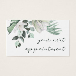 Smaragdgrüne, weiße Blume Terminkarte