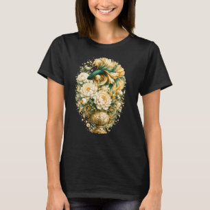 Smaragdgrüner Betta-Fisch-Wasserfarbe, Blumenvase T-Shirt