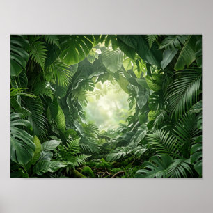 Smaragdgrüner Botanischer Tunnel Tropenposter Poster