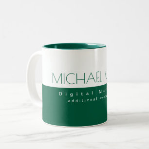 Smaragdgrüner Digitalvermarkter Name Job 2-Töne Zweifarbige Tasse