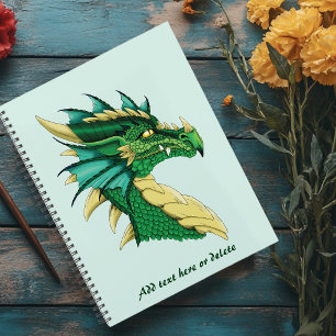 Smaragdgrüner Drachenporträtkopf Fantasy Planer