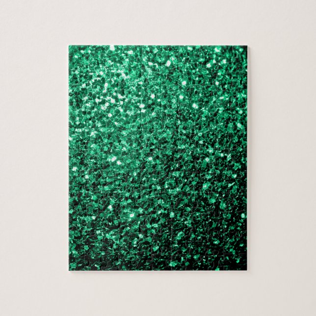 Smaragdgrüner falscher Glitter funkelt Puzzle (Vertikal)