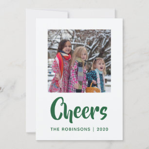 Smaragdgrüner floraler Samt-Damaskus Familienfoto Feiertagskarte