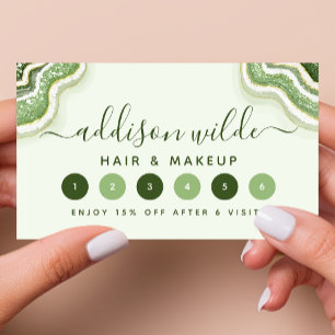 Smaragdgrüner Glitter-Achat-Geode Luxus Chic Treuekarte