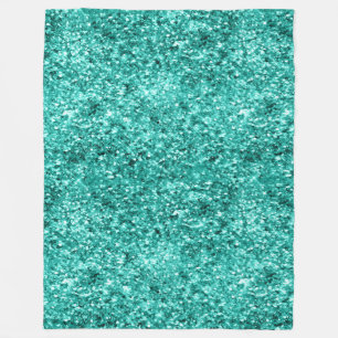 Smaragdgrüner Glitter-Geburtstag Fleecedecke