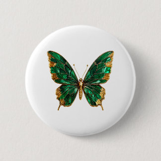 Smaragdgrüner Gold Schmetterling Ästhetik Pin Button