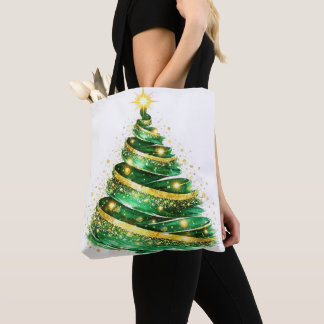 Smaragdgrüner Gold-Schwung-Weihnachtsbaum