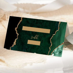 Smaragdgrüner Goldachat Schrift Hochzeitstisch Platzkarte