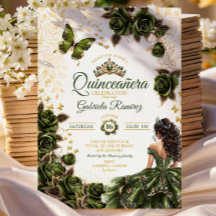 Smaragdgrüner goldener Tiara-Blumen-Quinceañera