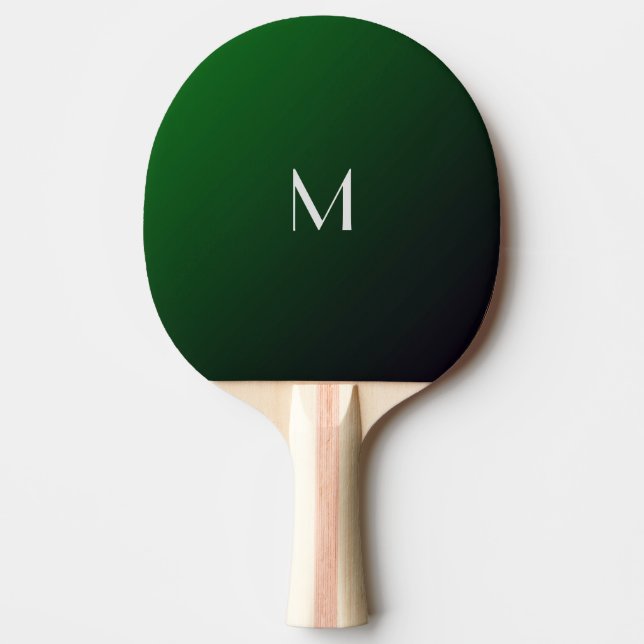Smaragdgrüner Gradient -  fettes Monogramm Tischtennis Schläger (Vorderseite)