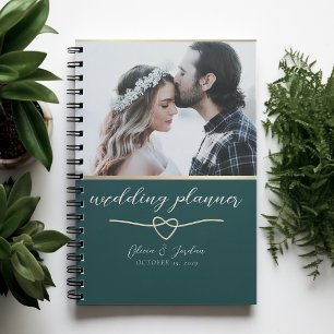 Smaragdgrüner Hochzeitsplaner mit Foto Planer