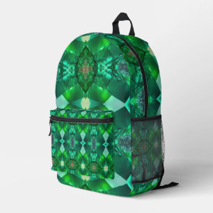 Smaragdgrüner magischer mystischer trippiger Edels Bedruckter Rucksack