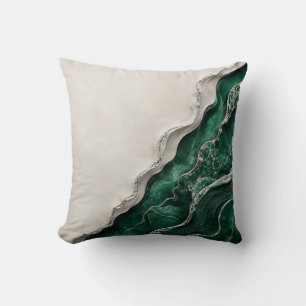 Smaragdgrüner Marmor Abstracte Natur Dekor Kunst Kissen
